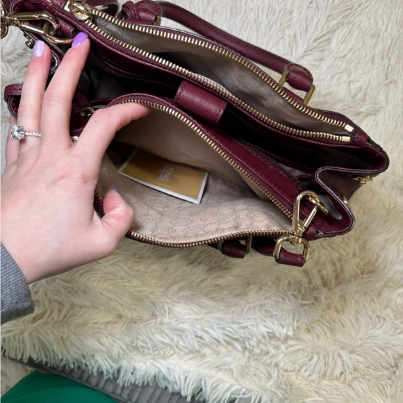 Michael Kors Burgundy Leather Handbag - Picture 5 of 6